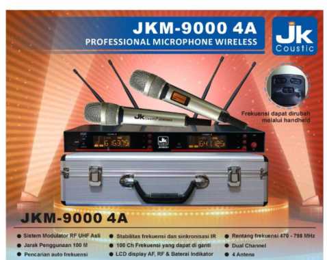 Microphone Mic Wirelles JKM9000 Koper Jk Coustic Microphone 4 Antena