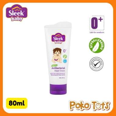 Sleek Baby Natural Antibacterial Diaper Cream 80ml Krim Pencegah Ruam Popok