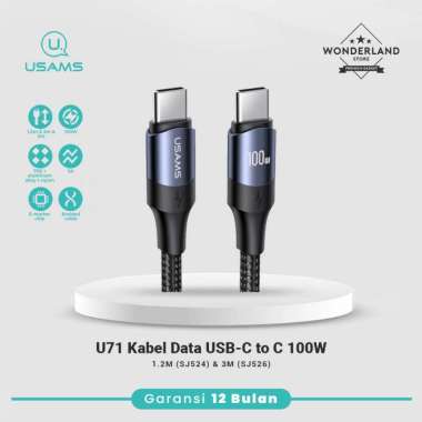 Usams Kabel Data USB-C to C 5A 100W Fast Charging PD SFC PPS U71 1.2 Meter