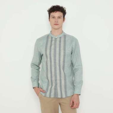 Platini Kemeja Koko Pria Lengan Panjang Katun Green 961316 2XL
