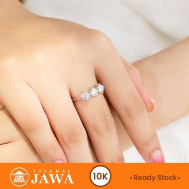 Set Perhiasan Emas Whitegold Trilogi Treshine Collection Kadar 10 Karat Toko Mas Jawa Cincin Size 18