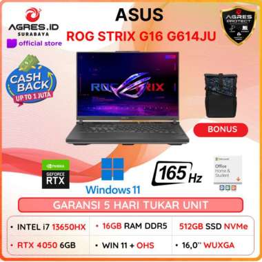 Laptop ASUS ROG STRIX G16 G614JU INTEL CORE I7 13650HX RTX4050 6GB/ RAM 16GB SSD 512GB Windows 11+Of