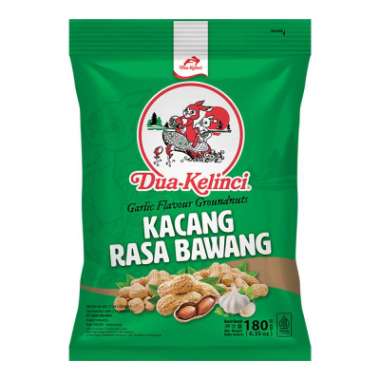 Dua kelinci kacang kulit garing / bawang / sangrai 180 gram bawang