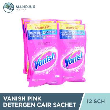 Vanish Pink Detergent Cair 12 Sachet - Cairan Penghilang Noda