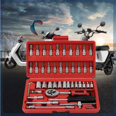 Kunci socket wrench kunci Pas Set / Kunci Shock Set Aiwa Socket Wrench 40 pcs / kunci pass aiwa