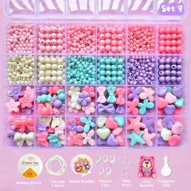 Manik Manik Gelang 1 Box Murah DIY Beads - SM011 SET 9