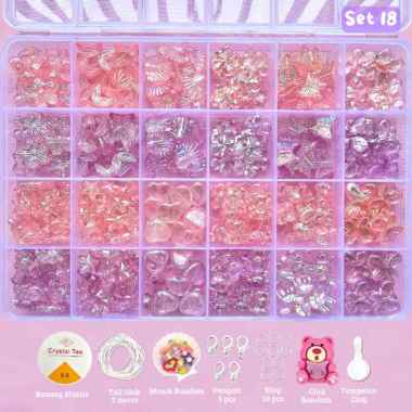 Manik Manik Gelang 1 Box Murah DIY Beads - SM011 SET 18