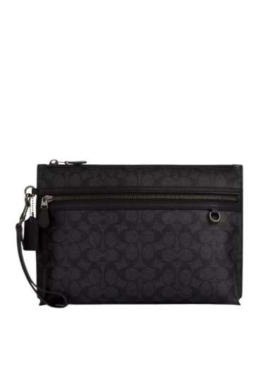 Coach Carryall Pouch Grosgrain Black