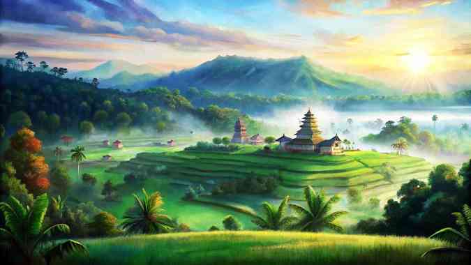 Lukisan Kanvas Pemandangan Ubud Bali: Keindahan Alam Tropis dalam Karya Seni Handmade