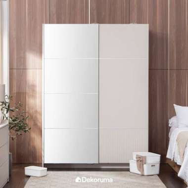 Dekoruma NAYI Lemari Sliding 2 Pintu Dengan Cermin 150 - Taupe