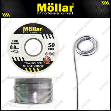 MOLLAR TS08050 Timah Solder 50 gram x 0.8 mm Tenol Kawat Rol Gulung Alat Patri