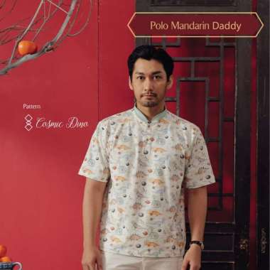 Harlow Kids - Polo Mandarin Daddy Cosmic Dino L-XL