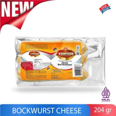 B1G1 - Kemfood Beef Bockwurst Cheese - Sosis Sapi Jumbo Rasa Keju 204 gr (ISI 2 PCS)