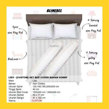 [ CUSTOM PREMIUM] Set Bedcover + Sprei + Sarban + Sargul King Koil Bahan Dobby 120 x 200