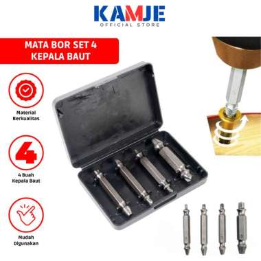 KAMJE Mata Bor Screw Extractor Obeng Alat Pembuka Baut Sekrup Rusak Patah Slek Dol Berkarat KJM009
