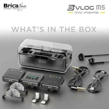 Brica B-VLOG M5 Dual Wireless Microphone - Clip On Mic Vlog - With Charging Case Mic Wireless BVLOG