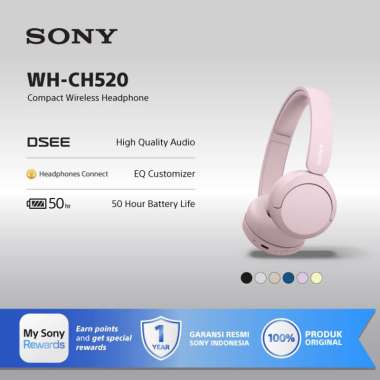 SONY WH-CH520 On Ear Wireless Headphone / CH520 / CH-520 - Pink