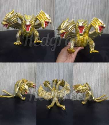 mainan anak action figure monster godzilla gidorah jumbo silver godzilla gidorah silver