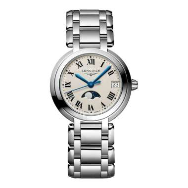 Jam Tangan Wanita Longines Primaluna L8.115.4.71.6 Moonphase Silver Dial Stainless Steel Strap Silve