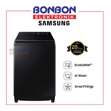 Samsung Mesin Cuci 1 Tabung 19kg WA80F19B9SE / WA80F19 / WA80F19B9 Top Load Washer - Bespoke AI - Bl