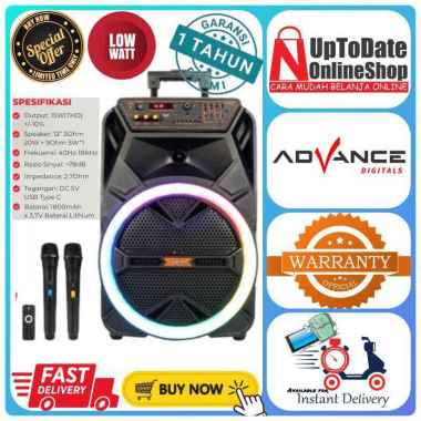 SPEAKER MEETING ADVANCE KS-2613 KS2613 KS 2613 PORTABLE SPEAKER BLUETOOTH 12 INCH FREE 2 MIC ADVANCE