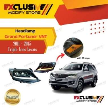 GRAND FORTUNER (2011 - 2015) VNT HEADLAMP UPGRADE MODEL LEXUS DUAL BEAM WITH DRL WELCOMING