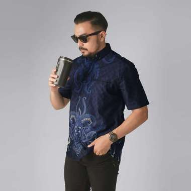 DGM Fashion Kemeja Batik Pria lapis furing Lengan Pendek Premium Batik Puring 051 2620 PAKAI FURING 
