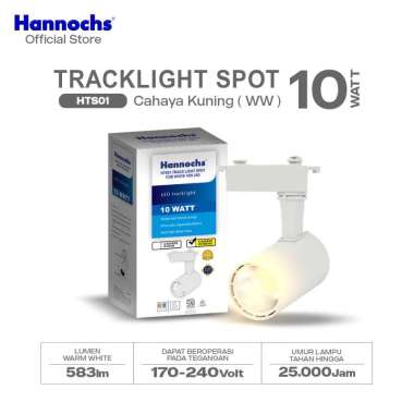 Hannochs Lampu LED Sorot Projector Track Light HTS01 Putih 10W 24D Cahaya Kuning