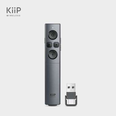 KiiP Wireless LG12 Smart Laser Pointer 2-In-1 Type-C and USB Receiver Presenter Pointer Hitam