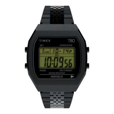 JAM TANGAN PRIA DIGITAL BLACK STRAP STAINLES TIMEX ORIGINAL T80 TW2W91600 TIMEX TW2W 91600 JAM TANGA