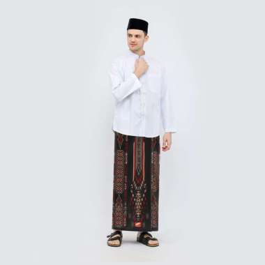 Sarung ATLAS Premium 735 Kembang P7-PKD Hitam Merah 01