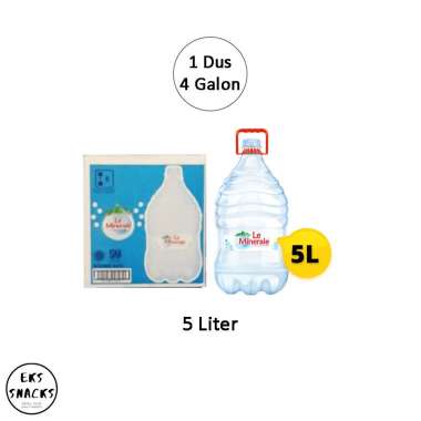 Le Minerale Galon 5 Liter 5L 5Liter [1 Dus 4 Galon] 1 Galon