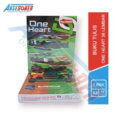 Aksesoren Buku Tulis Sekolah One Heart 38 Lembar [1 Pack/10 Buku] / Buku Catatan Motif Cewek Cowok A