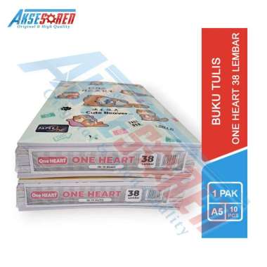 Aksesoren Buku Tulis Sekolah One Heart 38 Lembar [1 Pack/10 Buku] / Buku Catatan Motif Cewek Cowok A