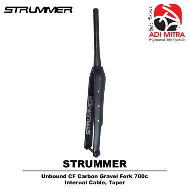 Strummer Unbound CF Carbon Gravel Fork Internal Cable Rigid Disc Brake Fork Sepeda 27.5 / 700C / 29 