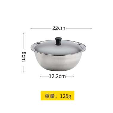 Mangkok Baskom Wadah Kobokan Stainless dengan Tutup Waskom Enamel Bunga Tahan Karat Baskom Tutup 22C