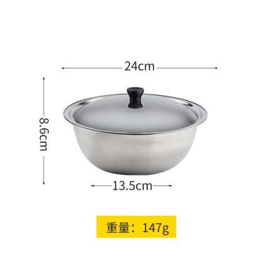 Mangkok Baskom Wadah Kobokan Stainless dengan Tutup Waskom Enamel Bunga Tahan Karat Baskom Tutup 24C