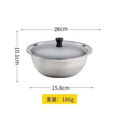 Mangkok Baskom Wadah Kobokan Stainless dengan Tutup Waskom Enamel Bunga Tahan Karat Baskom Tutup 26C