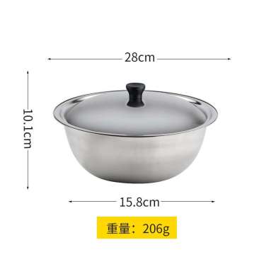 Mangkok Baskom Wadah Kobokan Stainless dengan Tutup Waskom Enamel Bunga Tahan Karat Baskom Tutup 28C