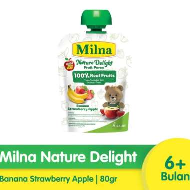 Milna Nature Delight 80 g - MPASI Pure Makanan Bayi Banana Strawberry