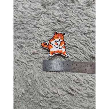 PATCH LOGO SIMSO, LOGO BORDIR CHARACTER, LOGO BORDIR KOMPUTER, PATCH KARTUN KUCING ORANGE