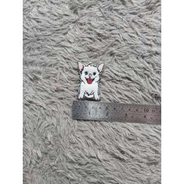 PATCH LOGO SIMSO, LOGO BORDIR CHARACTER, LOGO BORDIR KOMPUTER, PATCH KARTUN DOGIH PUTIH KECIL