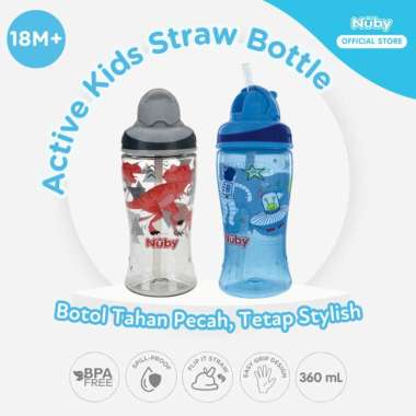Nuby Thirsty Kids Flip-it Boost Bottle - Botol Minum Anak BPA Free 360ml - Lavie Baby House Trex