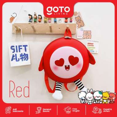 Goto Bubba Tas Ransel Anak Perempuan Backpack Mini Bulat Sekolah Paud RED