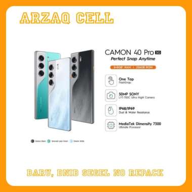 TECNO CAMON 40 Pro 5G [ 8/256 ] GB Hitam