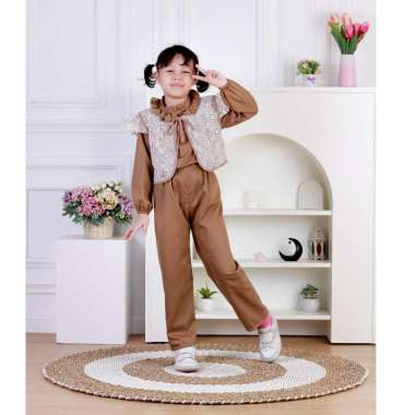 Dungdungkids Setelan Anak Lonia Katbol Katun Bolong Toyobo 3 - 14 Tahun XL Mahogany