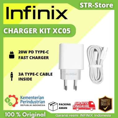 INFINIX CHARGER KIT XC05 20W FAST CHARGING CHAGER + KABEL TYPE C CHARGER INFINIX KABEL CHARGER INFIN