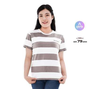 Aerostreet T Shirt Rugby Abu Muda Stripe Woman Kaos T Shirt 1B100 S