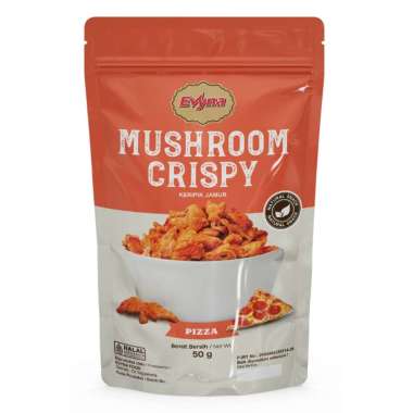 Evyna Mushroom Crispy Keripik Jamur Rasa Pizza 50gr
