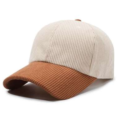 Baseball cap : YEVGENY - Topi Corduroy Topi Baseball Topi Pria Topi Wanita KHAKI